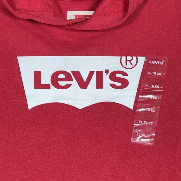 Levi's Sweatshirt Boys Kids Size X-Large Red Long Sleeve Pullover Hoodie - Picture 4 of 16